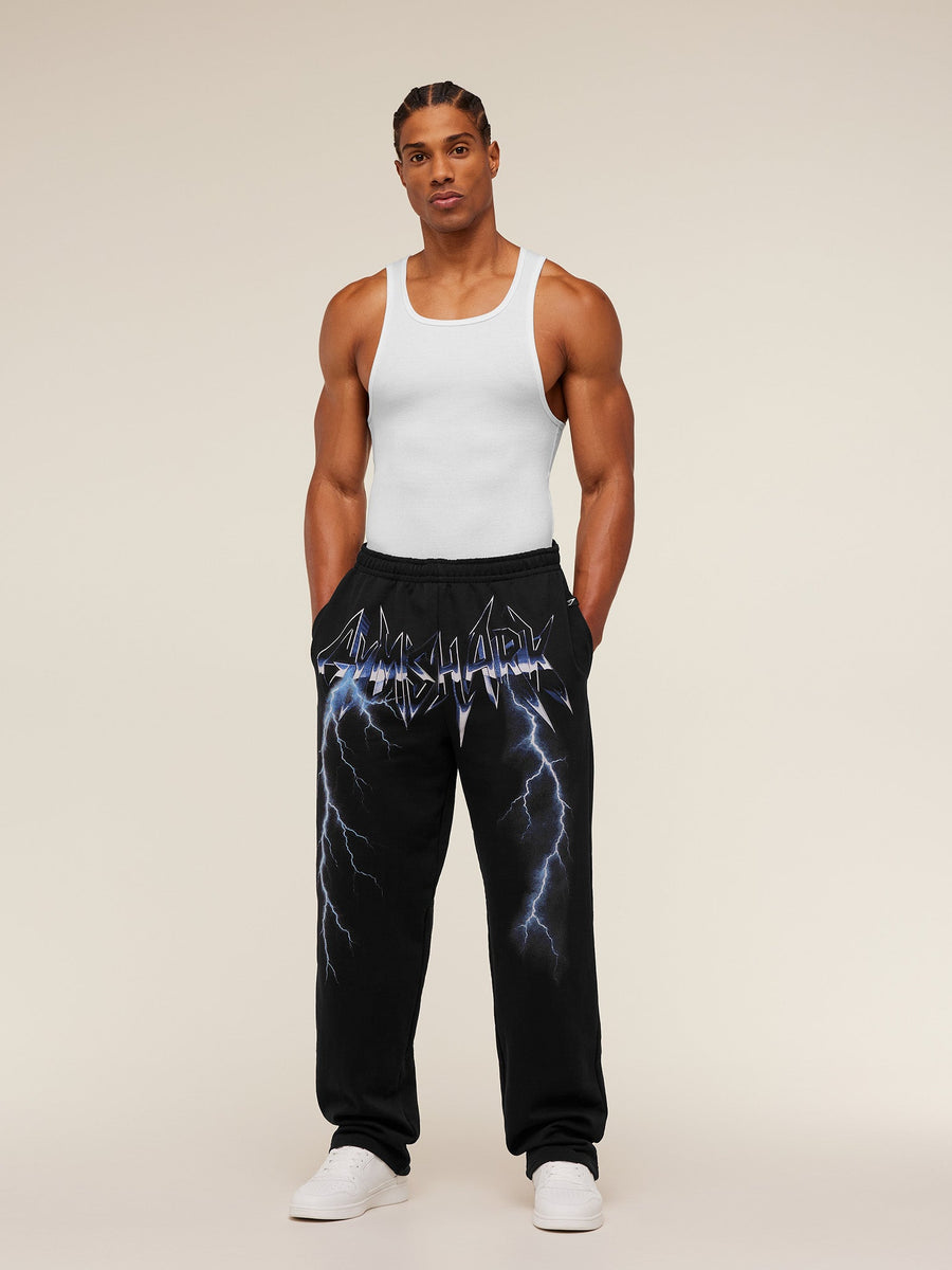 Gymshark Eagle Band Style Graphic Straight Leg Pants — GS Black — 6