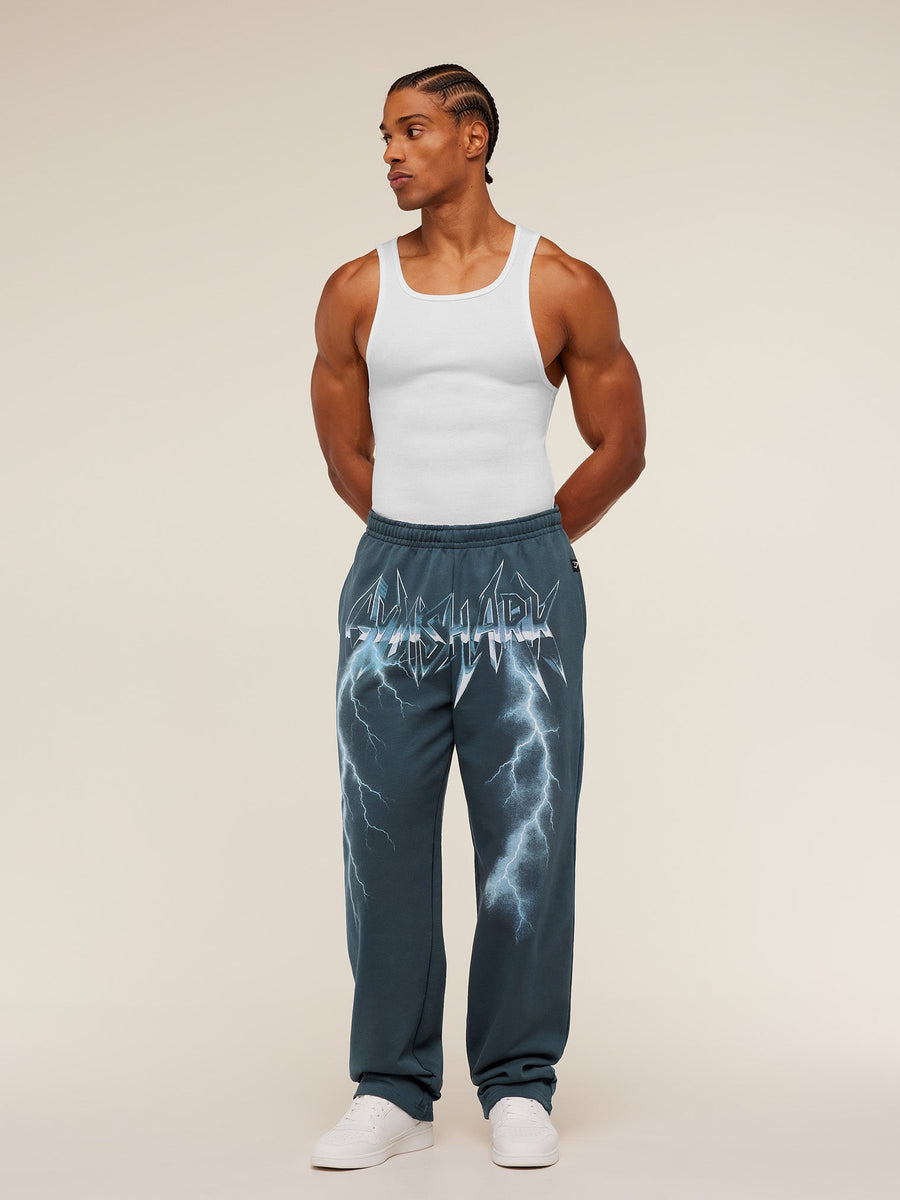 Gymshark Eagle Band Style Graphic Straight Leg Pants — GS Stealth Blue — 6