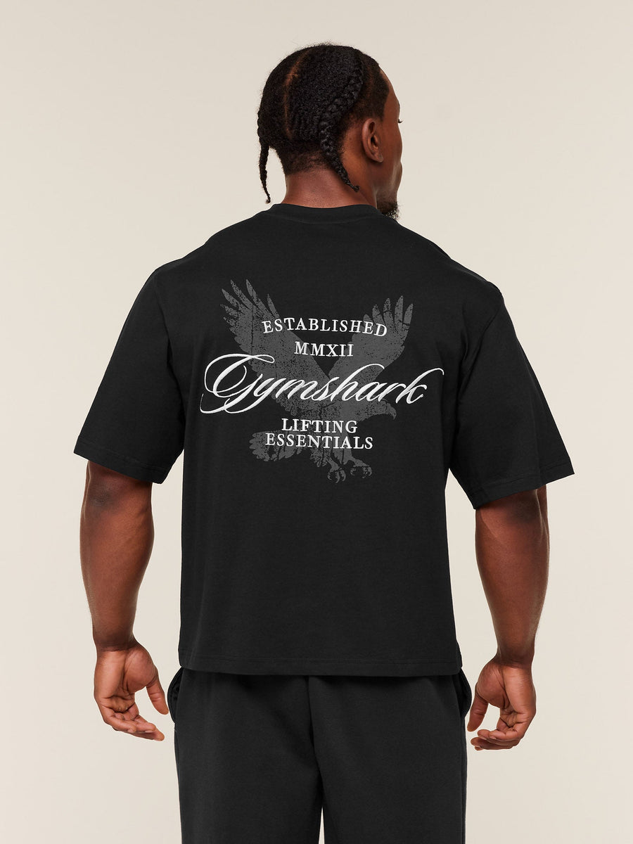 Gymshark Eagle Script Graphic T-Shirt — GS Black — 1