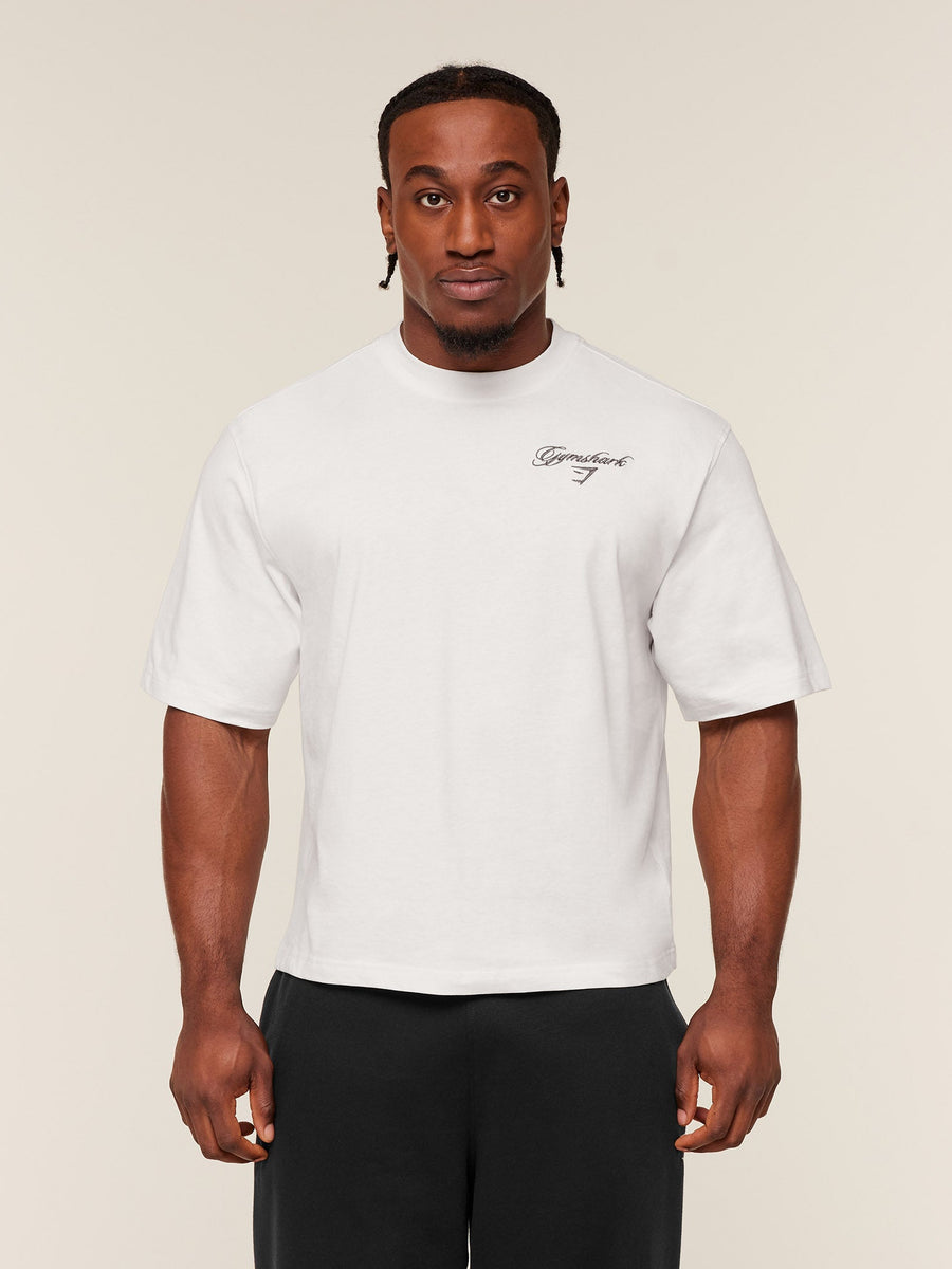 Gymshark Eagle Script Graphic T-Shirt — GS Soft White — 2
