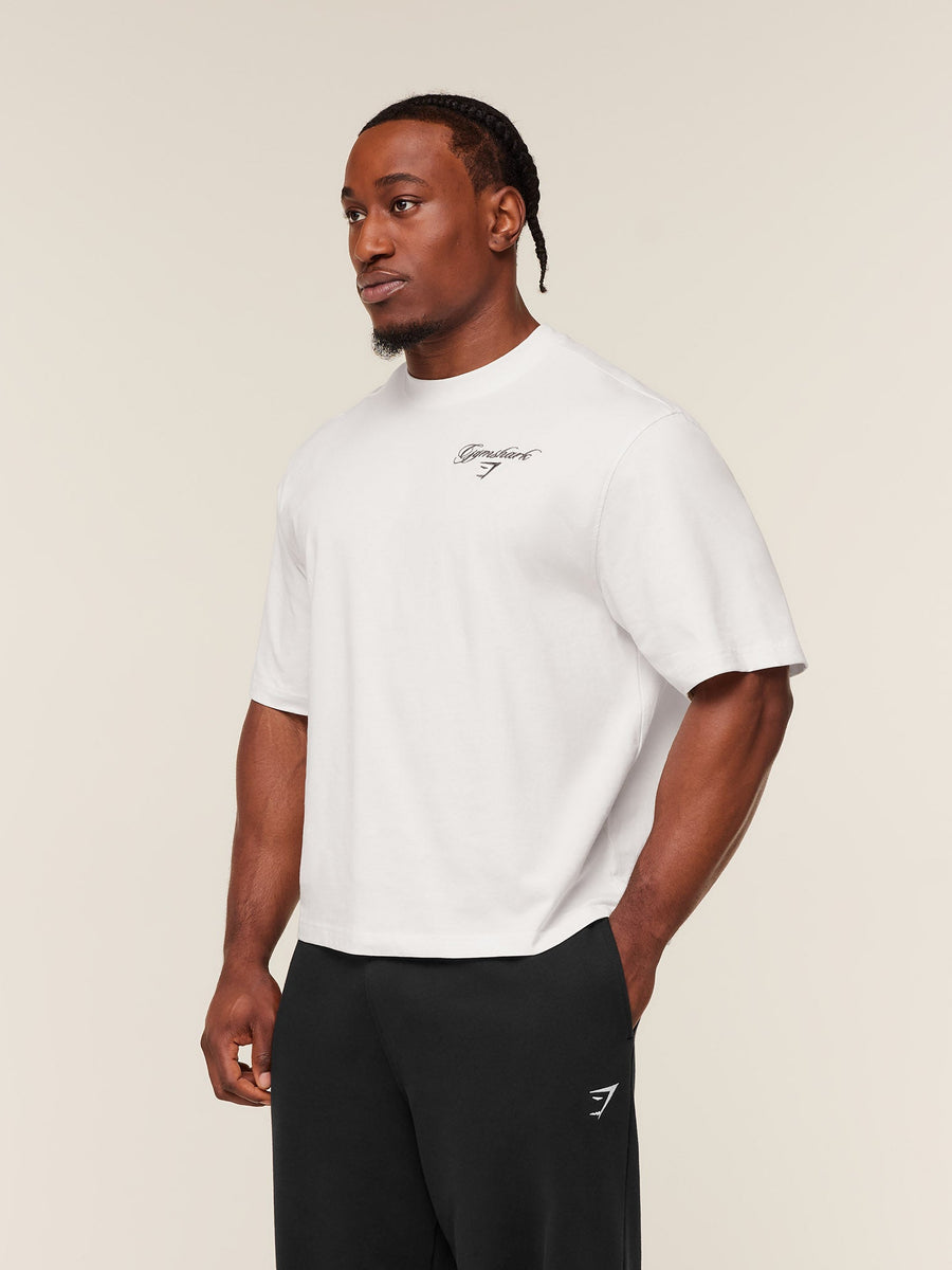 Gymshark Eagle Script Graphic T-Shirt — GS Soft White — 3