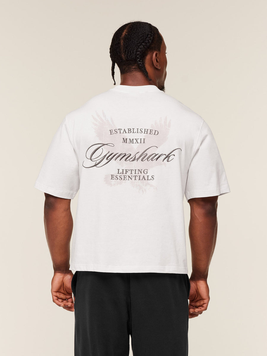 Gymshark Eagle Script Graphic T-Shirt — GS Soft White — 1