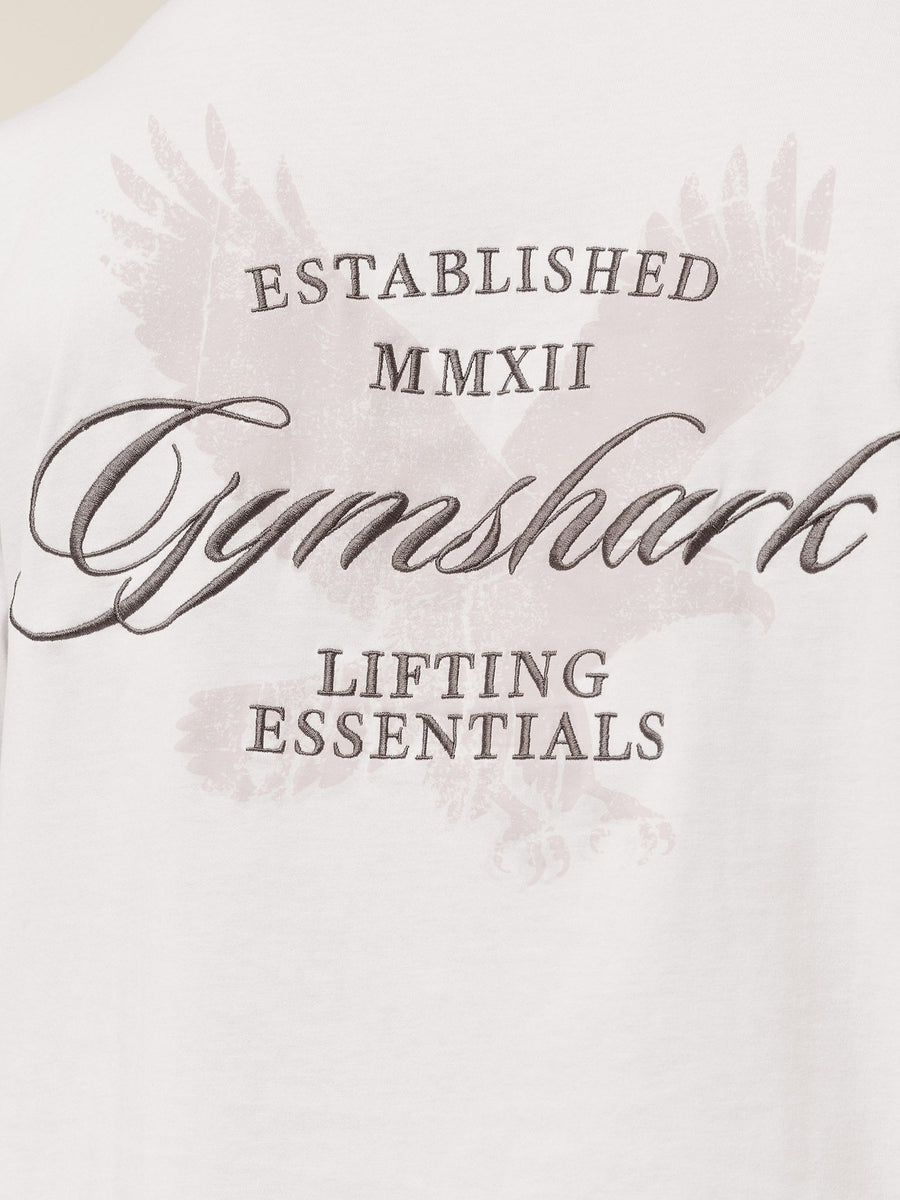 Gymshark Eagle Script Graphic T-Shirt — GS Soft White — 4
