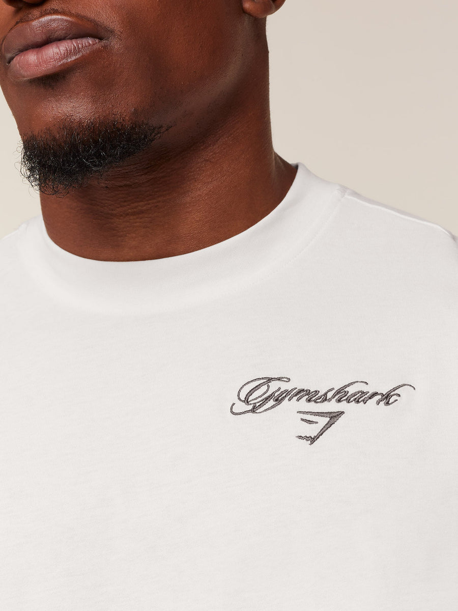 Gymshark Eagle Script Graphic T-Shirt — GS Soft White — 5