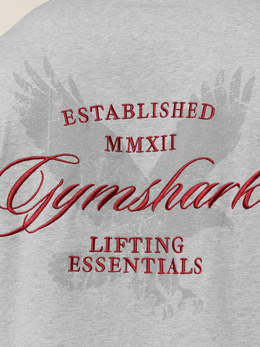 Gymshark Eagle Script Graphic T-Shirt — Light Grey Core Marl — 4
