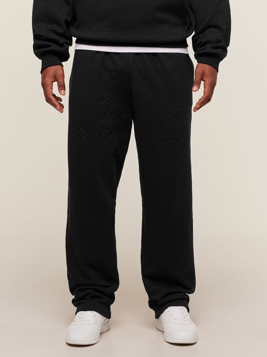 Gymshark Embossed Straight Leg Joggers — Black — 1
