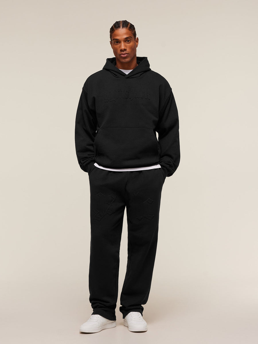 Gymshark Embossed Straight Leg Joggers — Black — 6