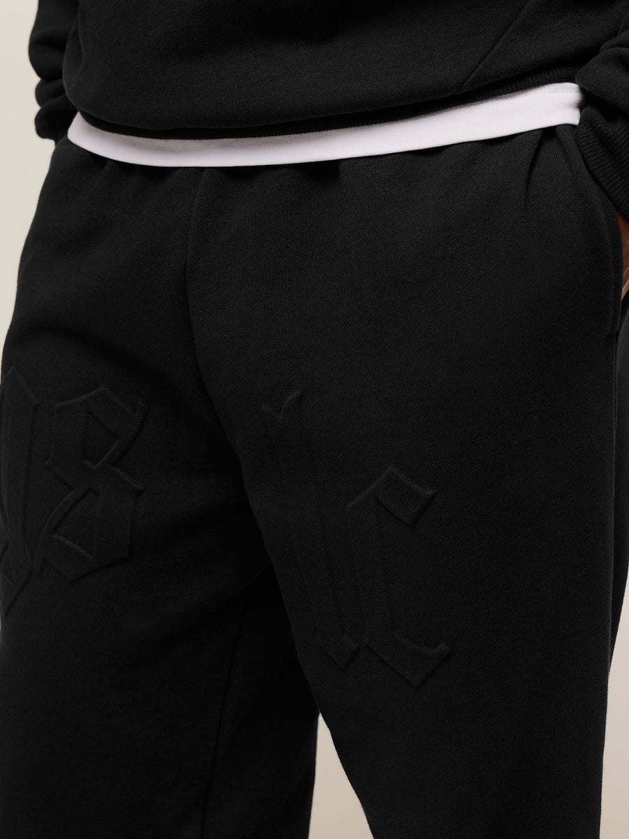 Gymshark Embossed Straight Leg Joggers — Black — 4