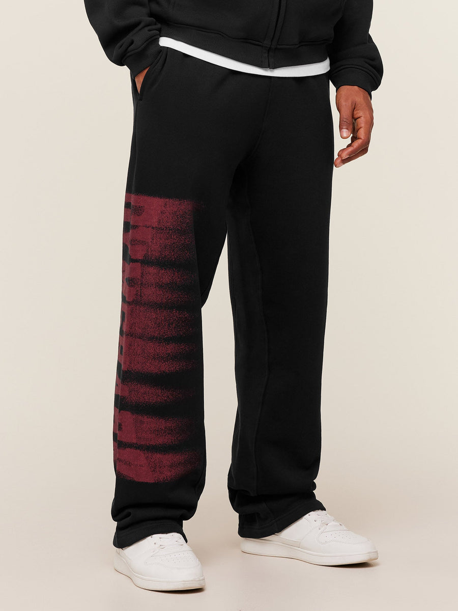 Gymshark Fade Graphic Straight Leg Pant — Black/Sets Red — 1