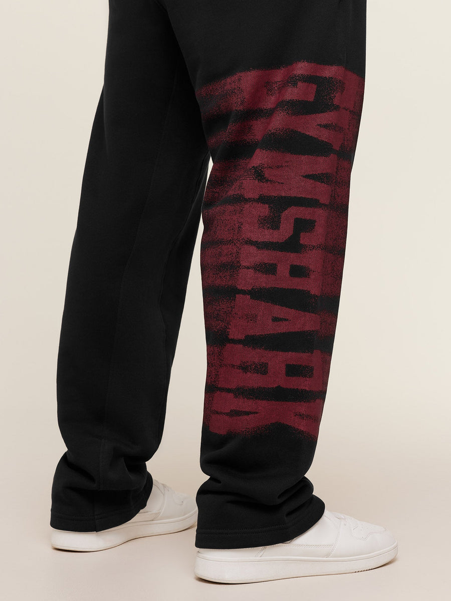Gymshark Fade Graphic Straight Leg Pant — Black/Sets Red — 4