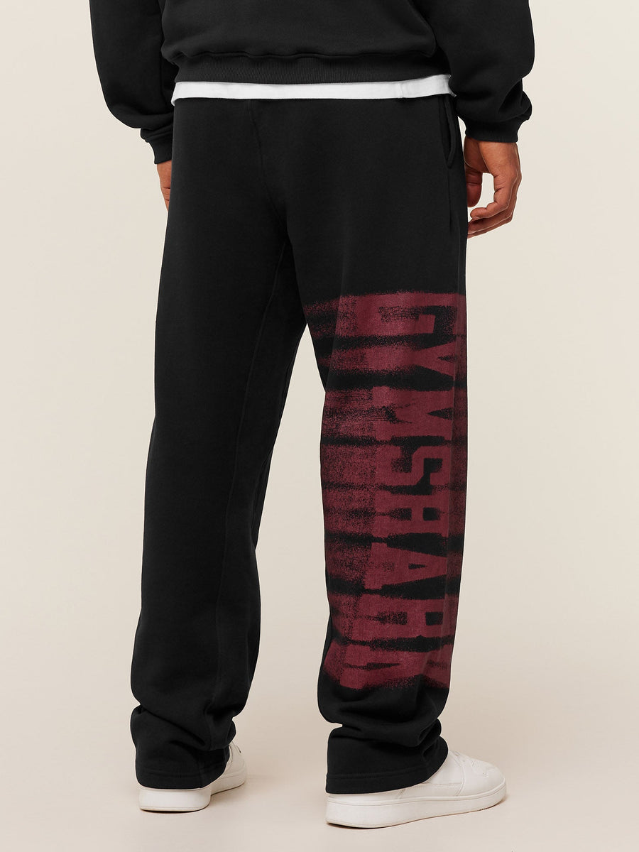 Gymshark Fade Graphic Straight Leg Pant — Black/Sets Red — 2