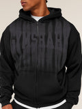 Gymshark Fade Graphic Zip Through Hoodie — Black — 4