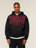 Gymshark Fade Graphic Zip Through Hoodie — Black/Sets Red — 1
