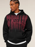 Gymshark Fade Graphic Zip Through Hoodie — Black/Sets Red — 5