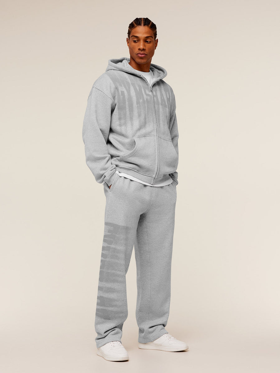 Gymshark Fade Graphic Zip Through Hoodie — Light Grey Core Marl — 5