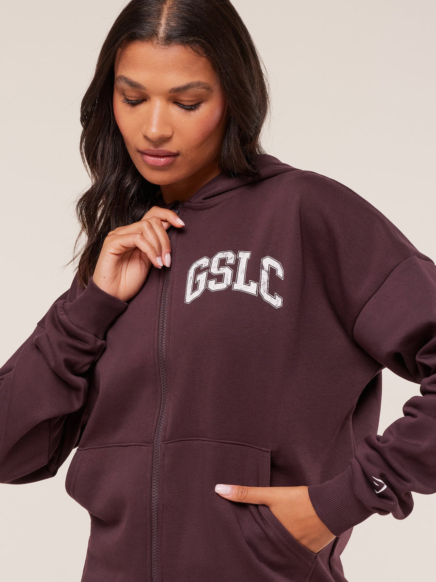 Gymshark GSLC Graphic Zip Up Hoodie — Cherry Purple — 4