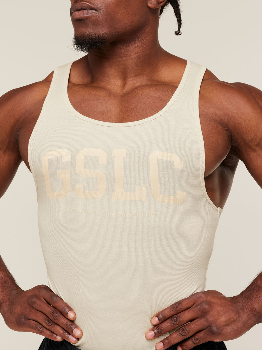 Gymshark GSLC Ribbed Tank — Oat White — 6