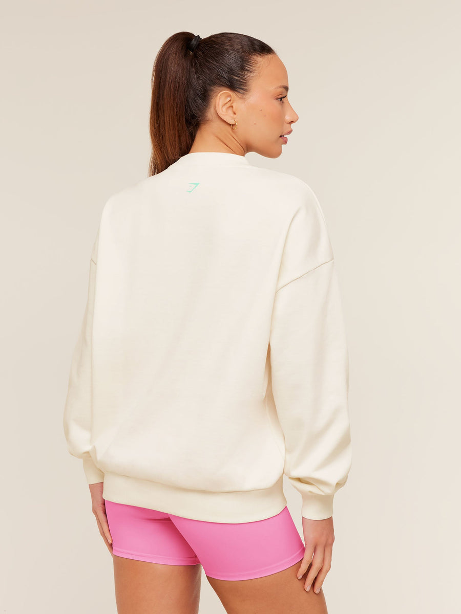 Gymshark Glutey Calls Graphic Sweatshirt — Soft White — 2