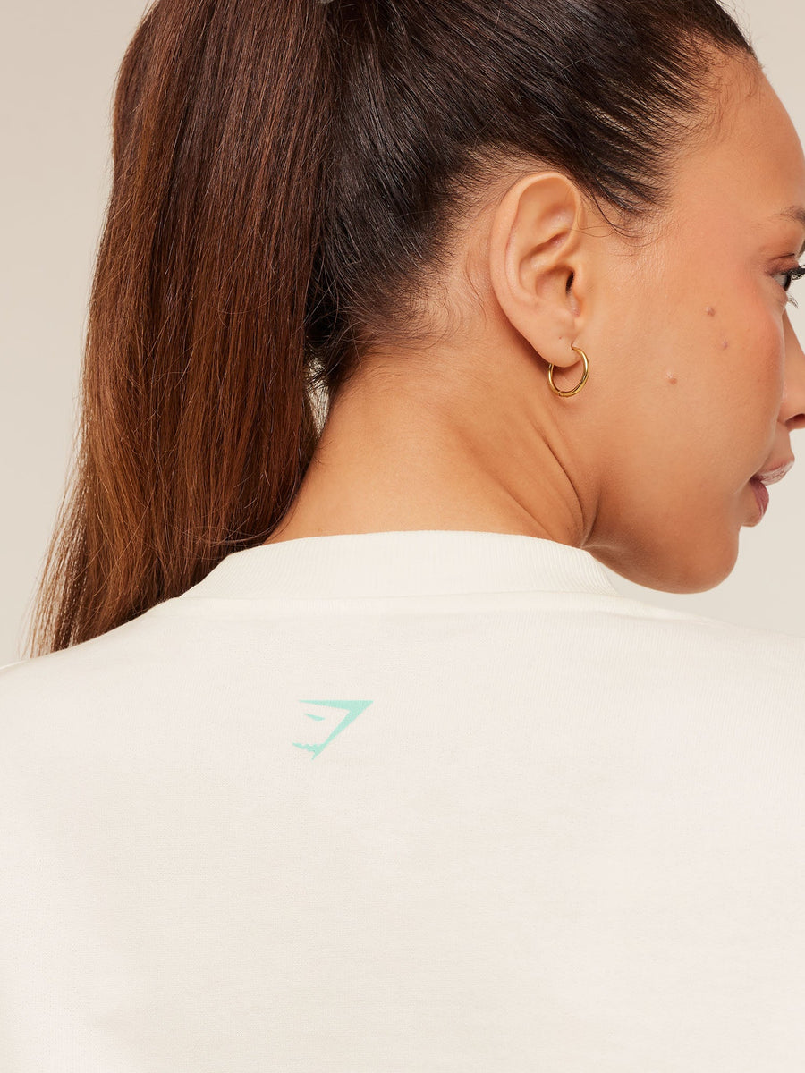 Gymshark Glutey Calls Graphic Sweatshirt — Soft White — 6