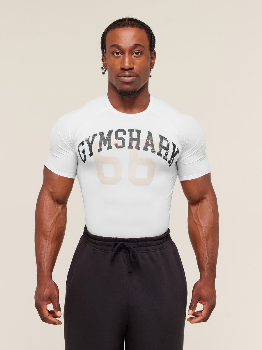 Gymshark Graphic Baselayer T-Shirt — White — 1