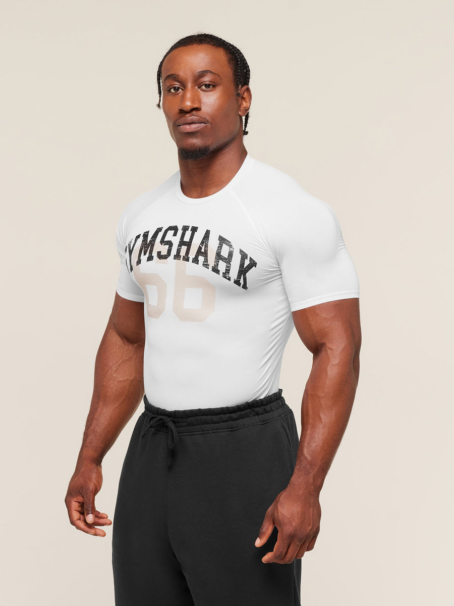 Gymshark Graphic Baselayer T-Shirt — White — 3