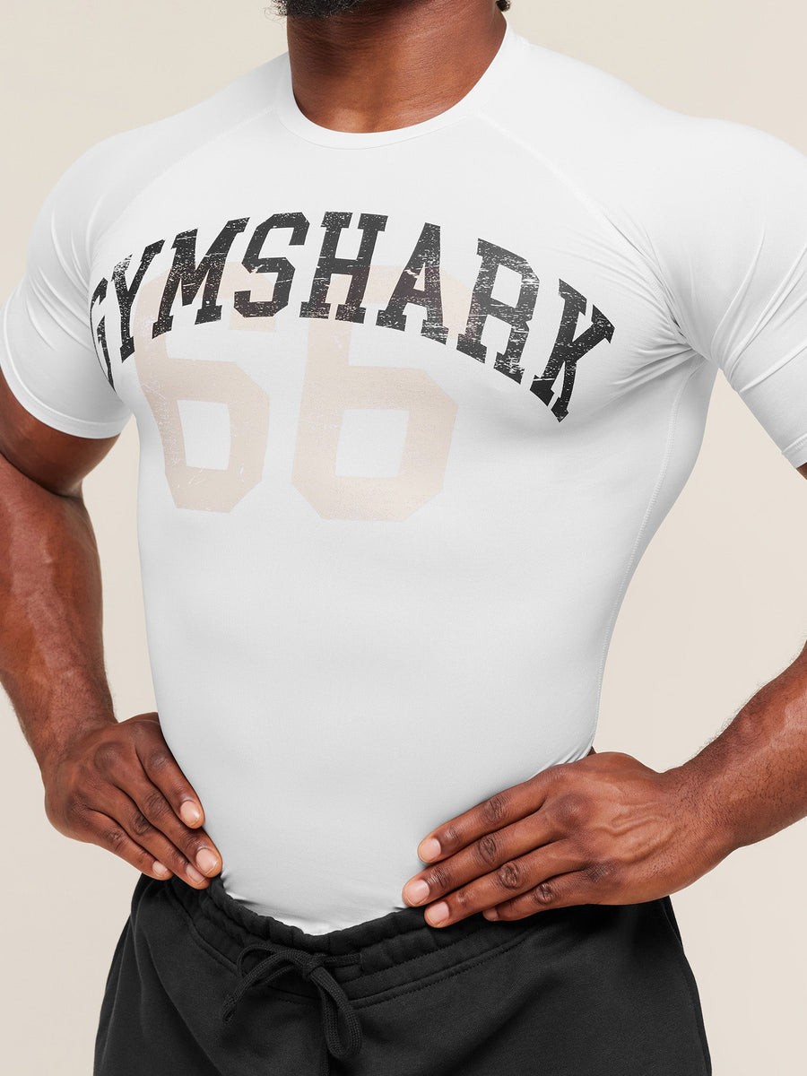 Gymshark Graphic Baselayer T-Shirt — White — 4