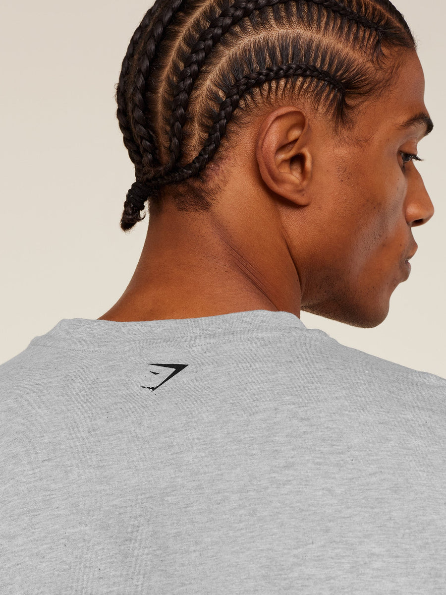Gymshark 12 Graphic T-Shirt - Light Grey Core Marl — 6