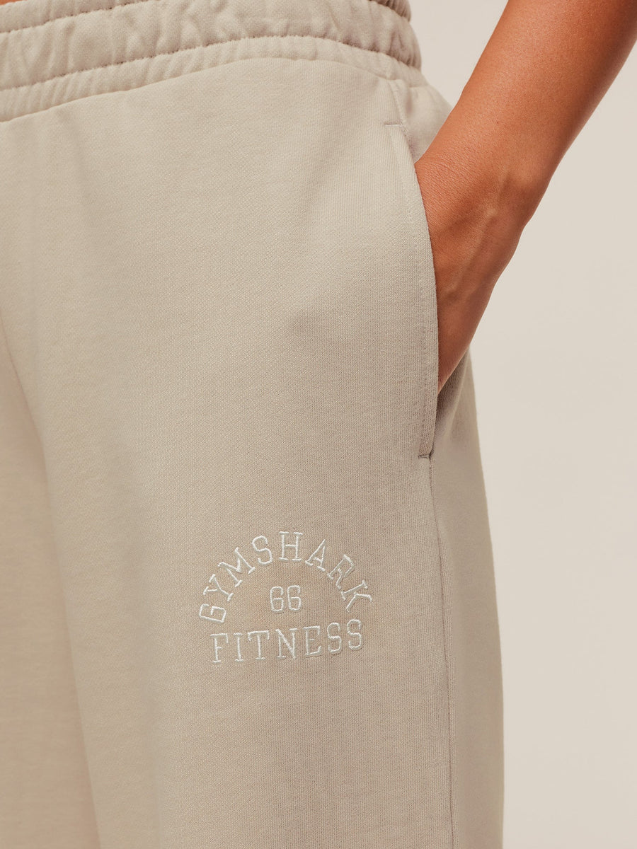 Gymshark Fitness Embroidered Graphic Wide Leg Joggers — Pebble Grey — 5