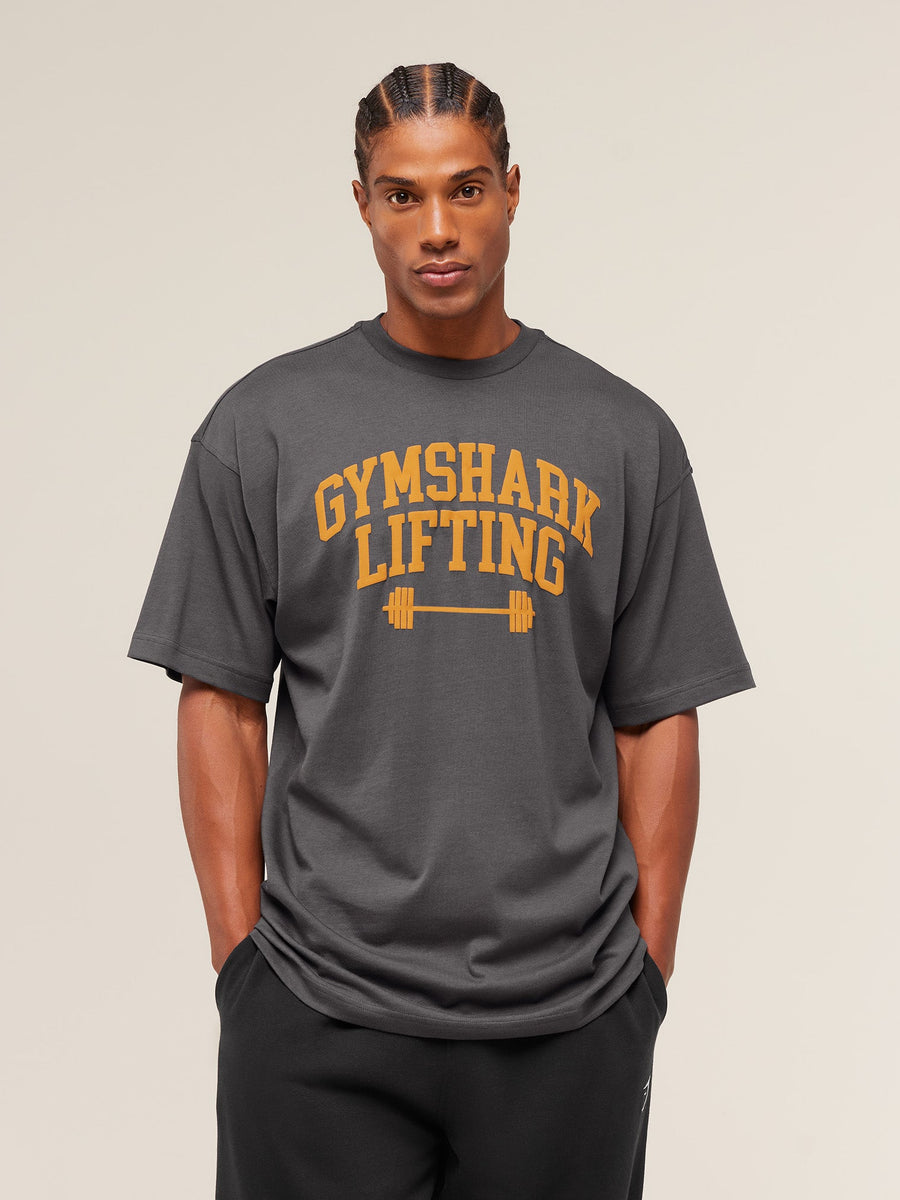 Gymshark Lifting Barbell T-Shirt — Onyx Grey — 4