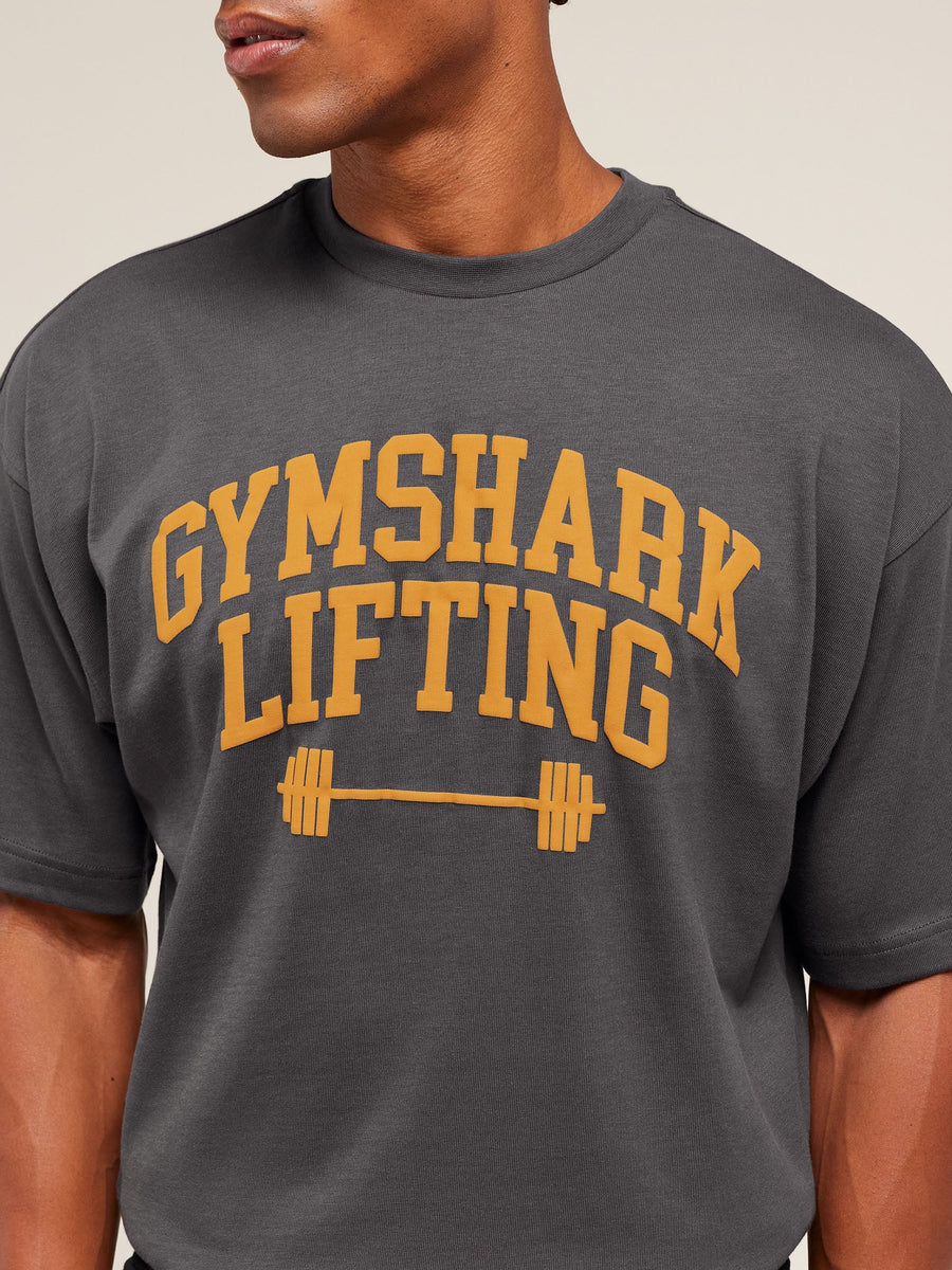 Gymshark Lifting Barbell T-Shirt — Onyx Grey — 5