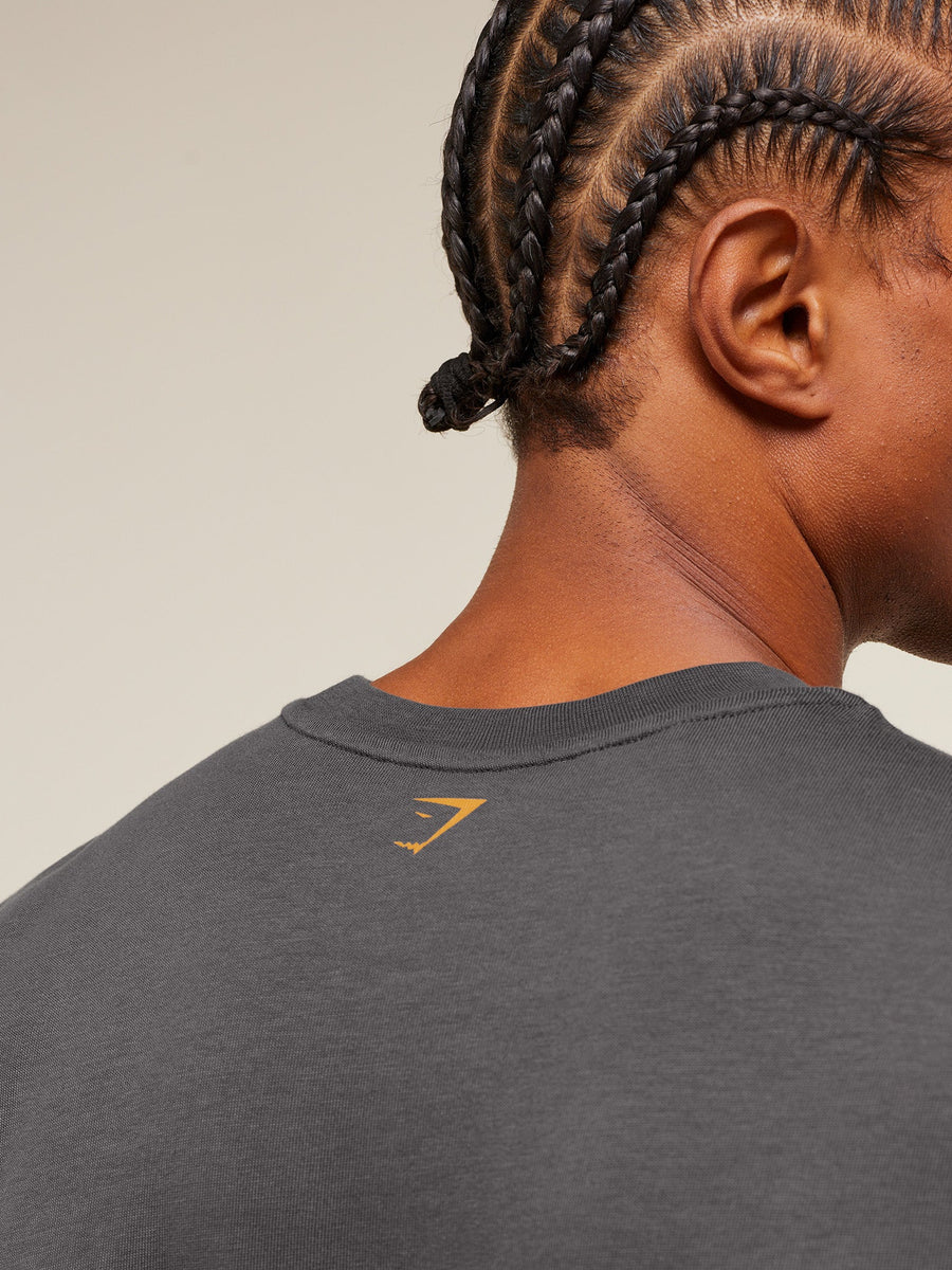 Gymshark Lifting Barbell T-Shirt — Onyx Grey — 6