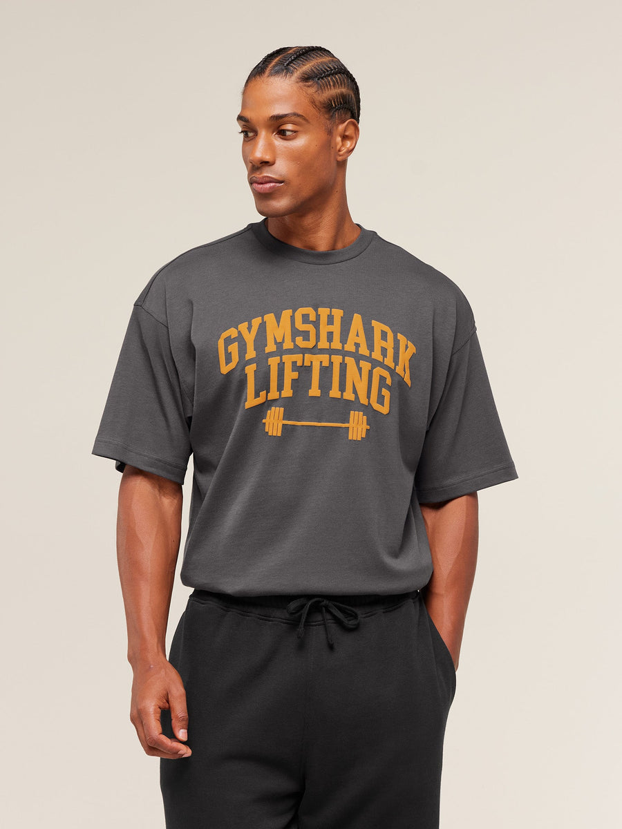 Gymshark Lifting Barbell T-Shirt — Onyx Grey — 1
