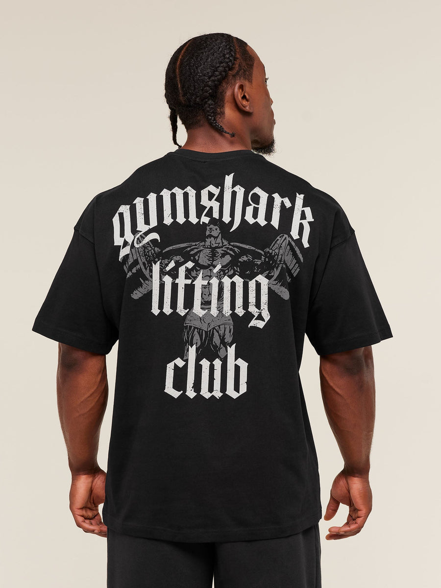 Gymshark Lifting Club T-Shirt — Black/Pebble Grey — 1