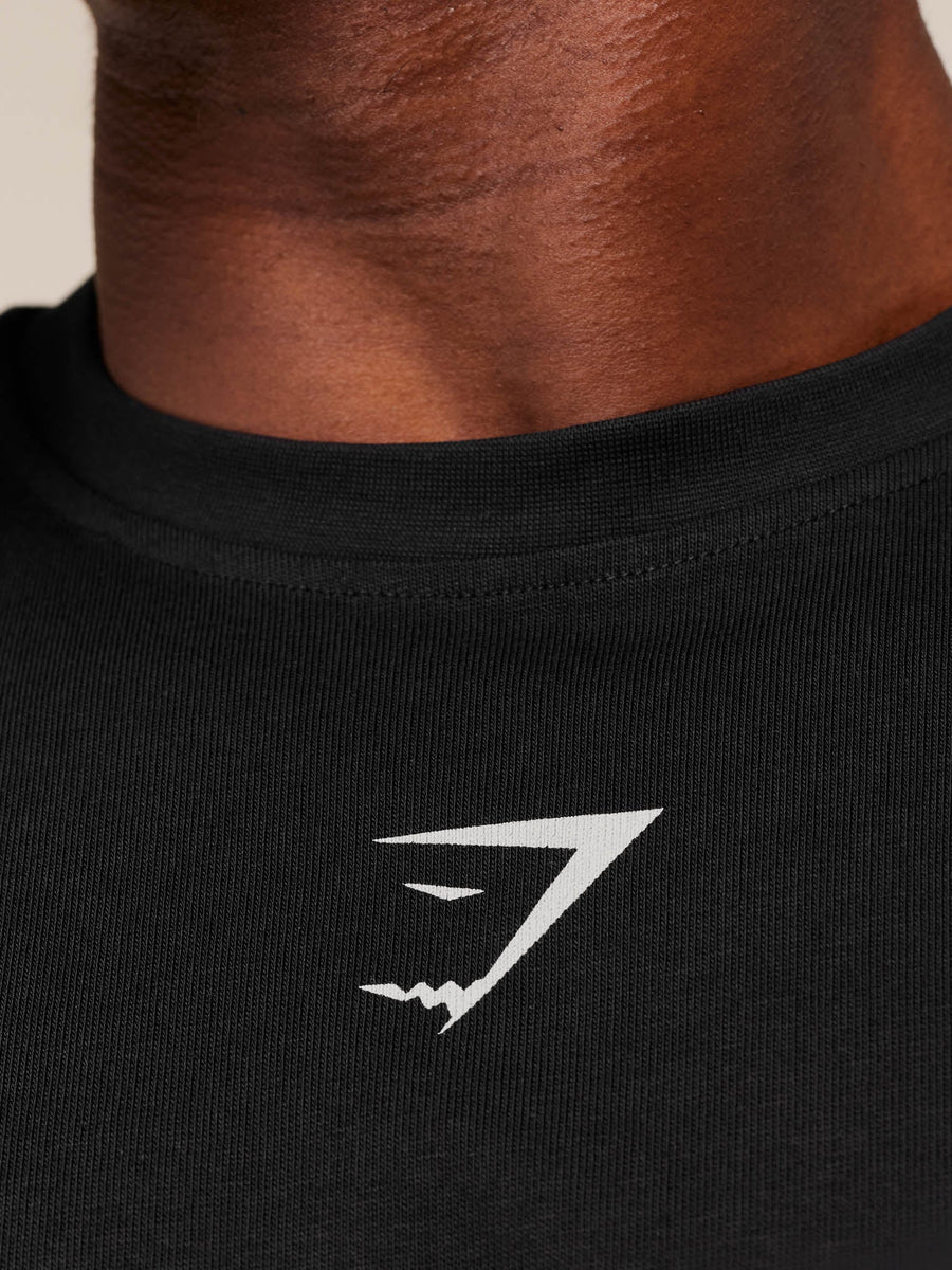 Gymshark Lifting Club T-Shirt — Black/Pebble Grey — 6