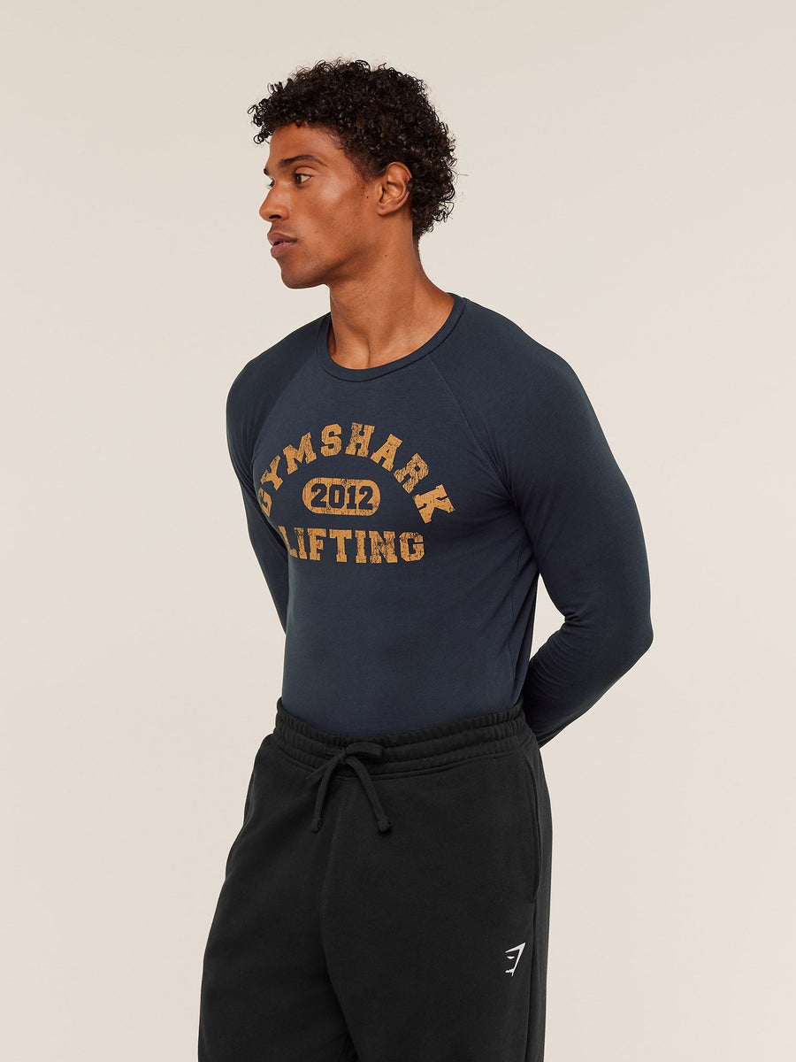 Gymshark Lifting Long Sleeve T-Shirt — Heavy Blue — 3