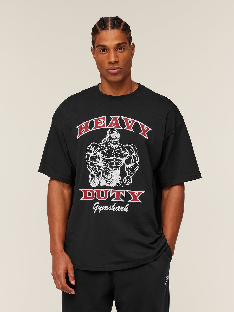 Gymshark Heavy Duty Bro Graphic T-Shirt — Black — 3