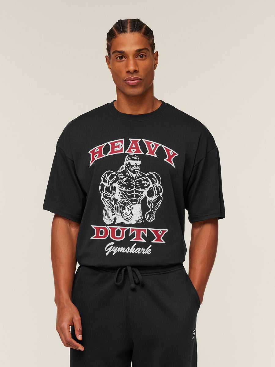 Gymshark Heavy Duty Bro Graphic T-Shirt — Black — 4