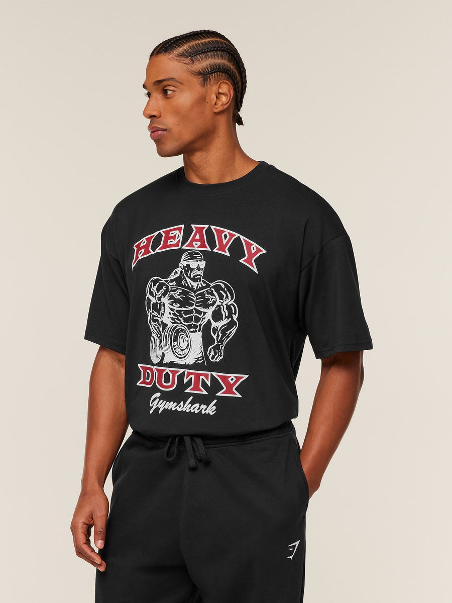 Gymshark Heavy Duty Bro Graphic T-Shirt — Black — 1