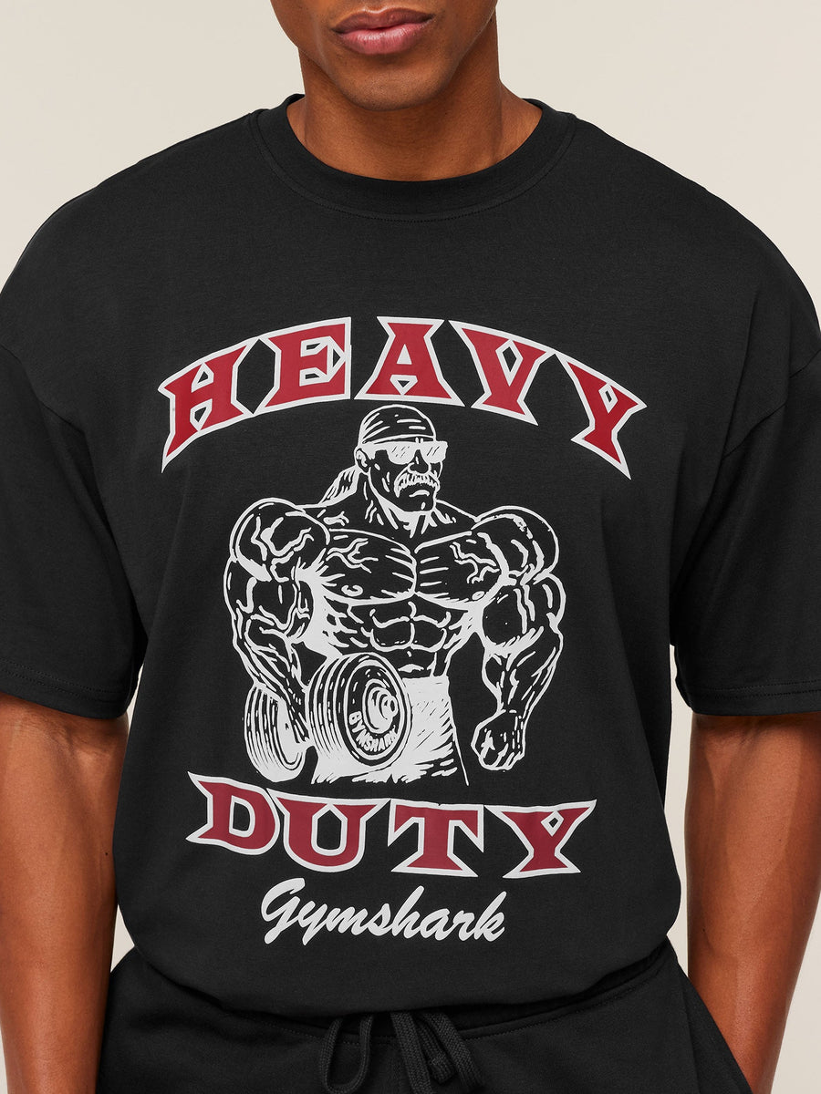 Gymshark Heavy Duty Bro Graphic T-Shirt — Black — 5