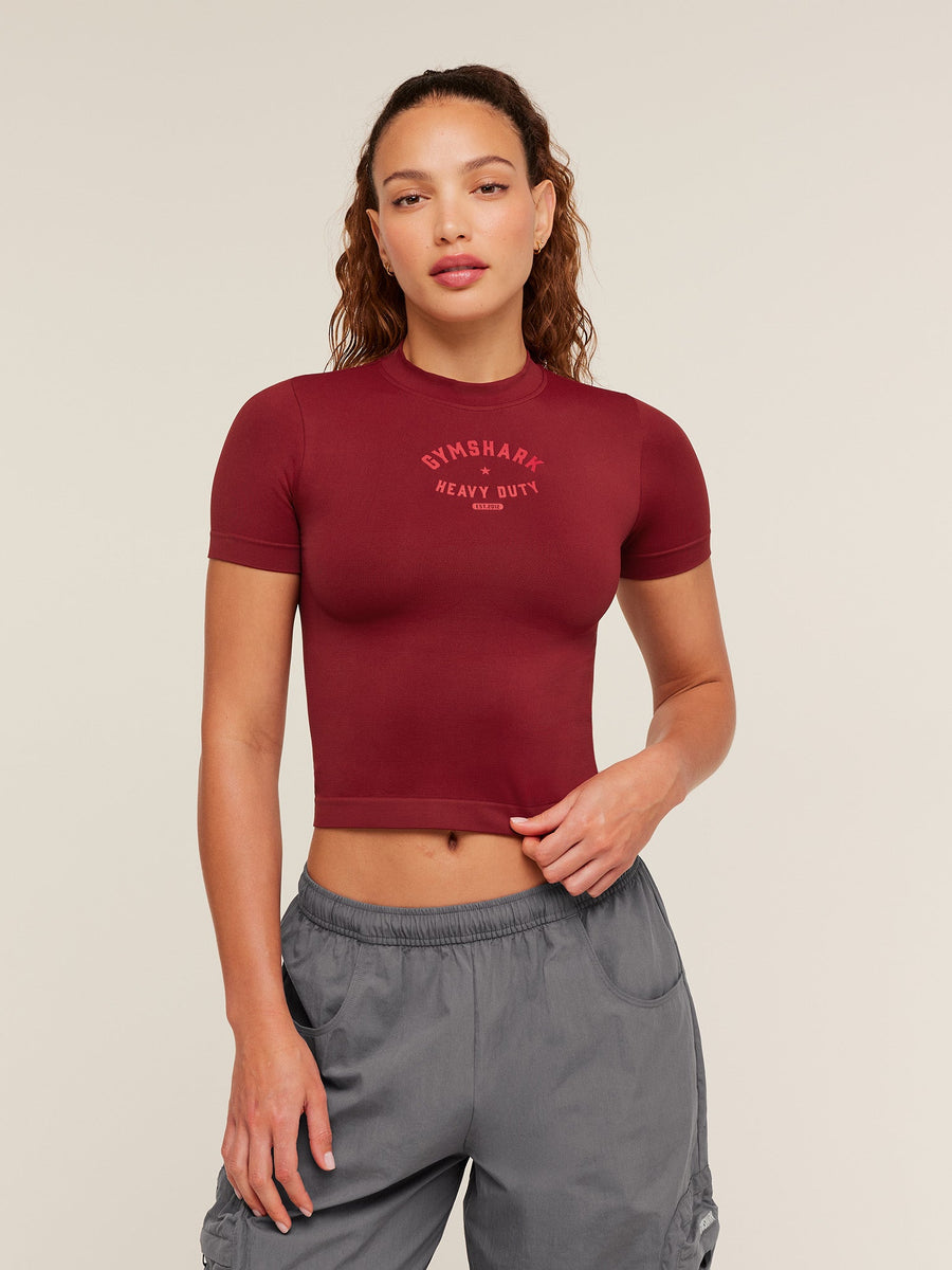 Gymshark Heavy Duty Seamless T-Shirt — Sets Red — 1