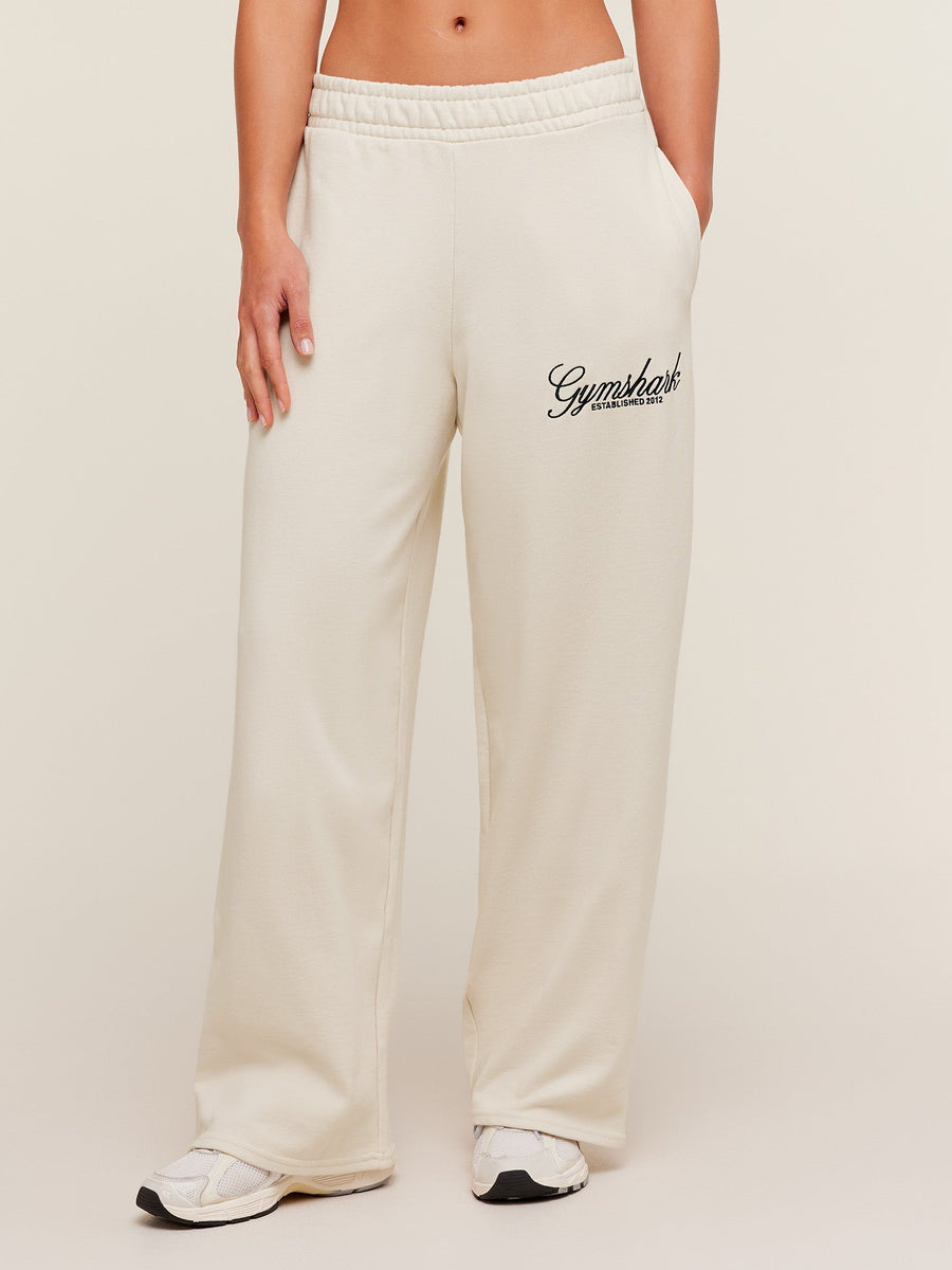 Gymshark Juice Peach Wide Leg Joggers — Oat White — 1