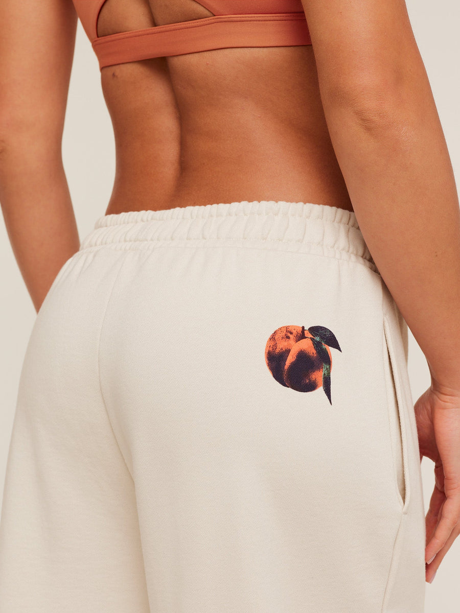 Gymshark Juice Peach Wide Leg Joggers — Oat White — 4