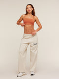 Gymshark Juice Peach Wide Leg Joggers — Oat White — 6