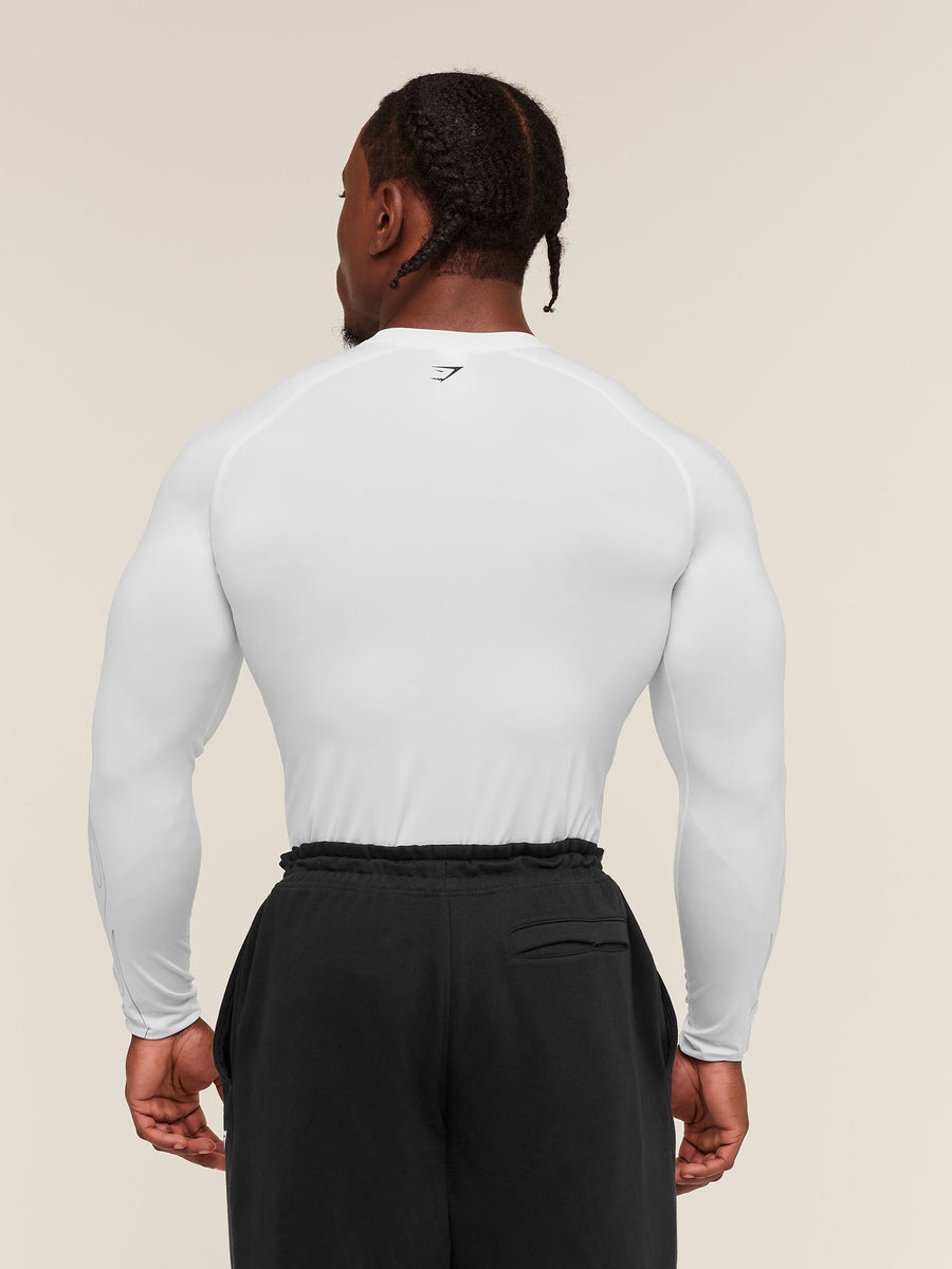 Gymshark Outline Graphic Long Sleeve Baselayer — White — 2