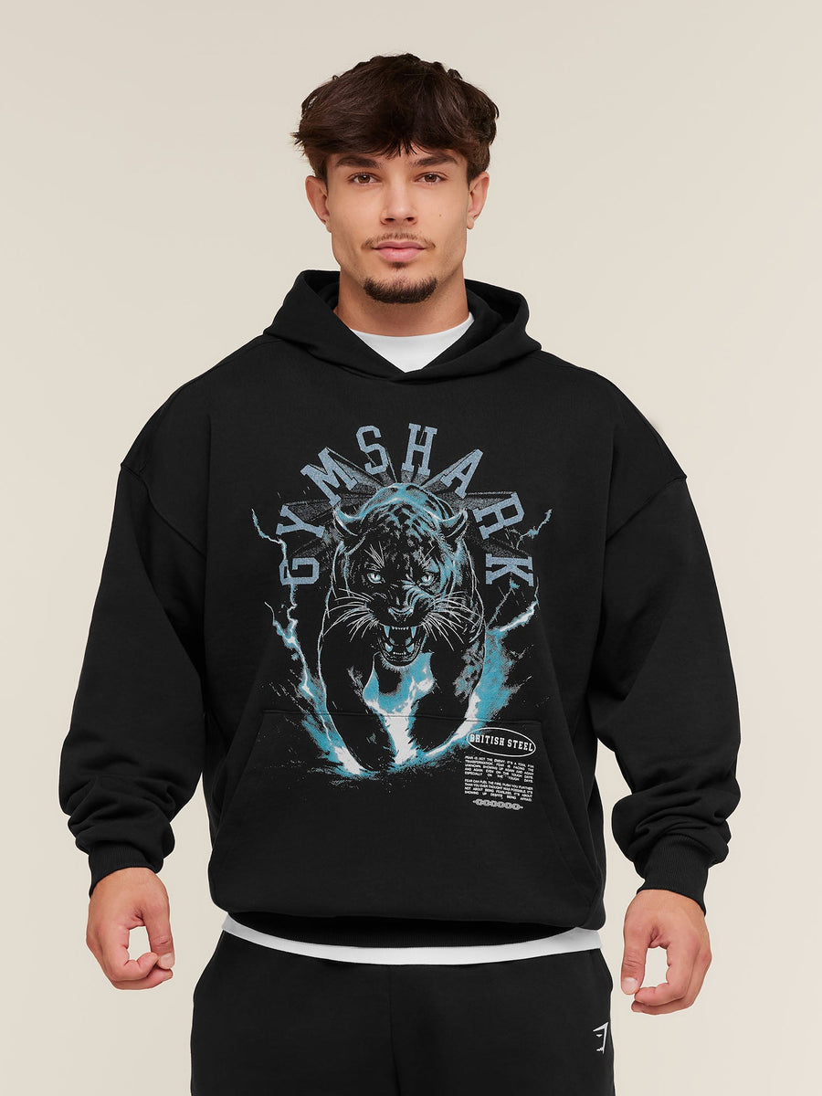 Gymshark Panther Graphic Hoodie — Black — 1