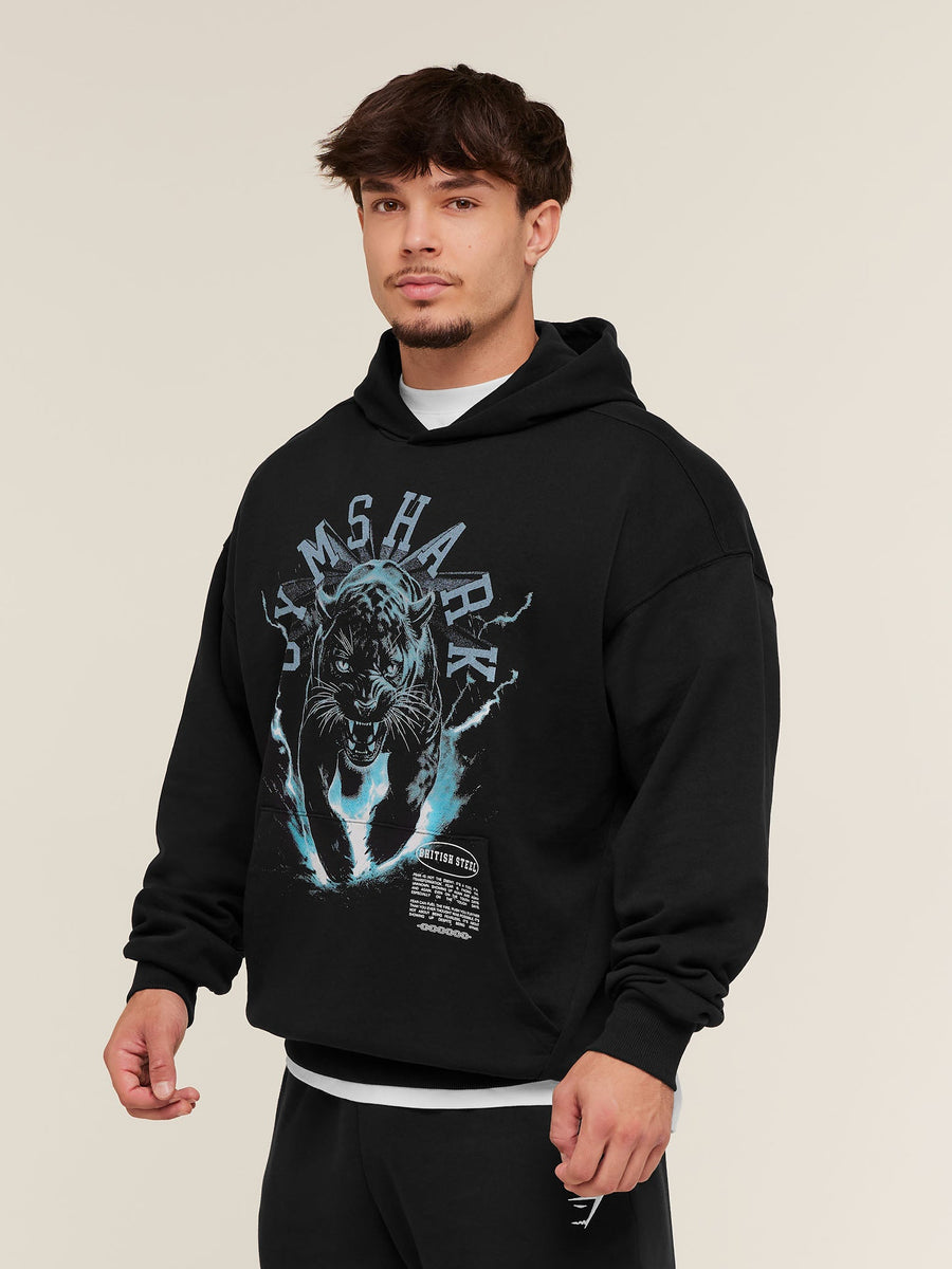 Gymshark Panther Graphic Hoodie — Black — 3
