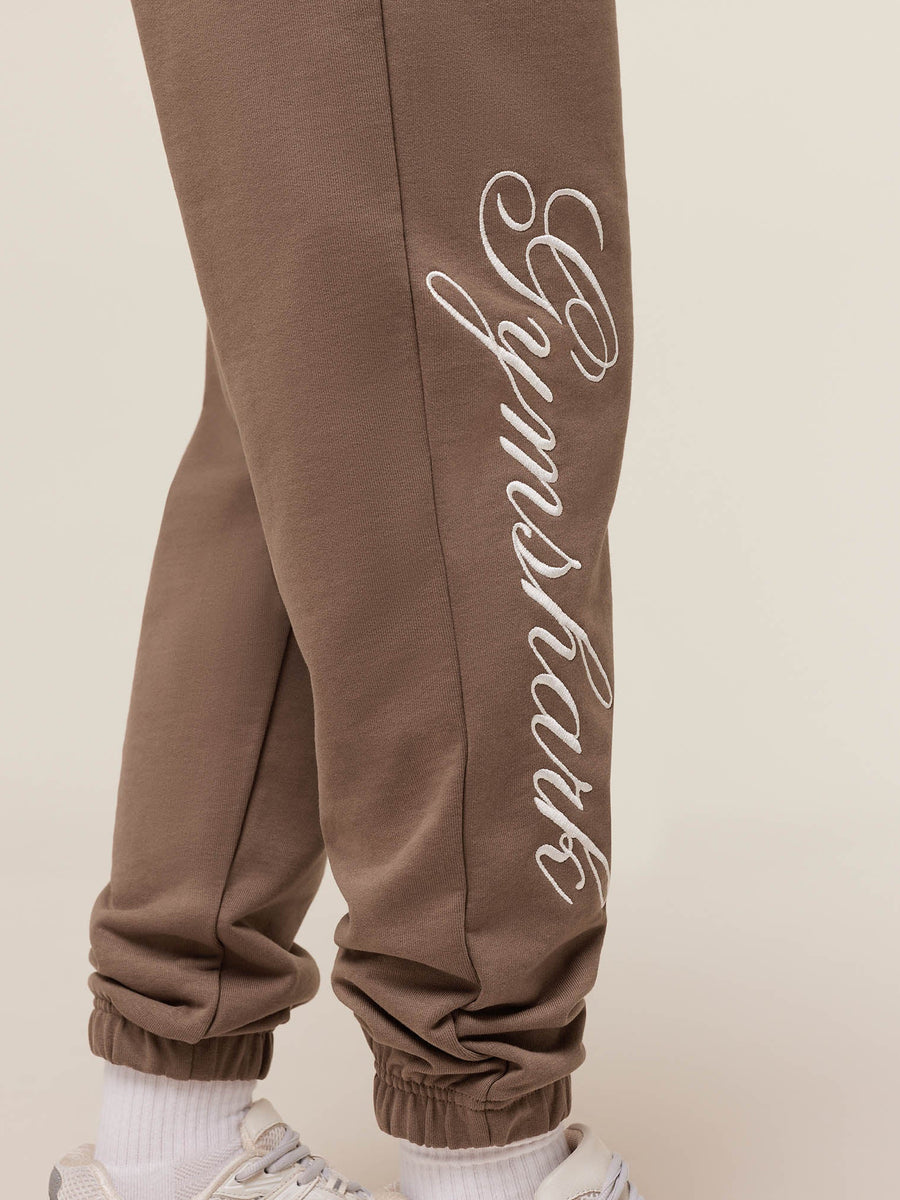 Gymshark All Seasons Graphic Joggers — Soft Brown — 6