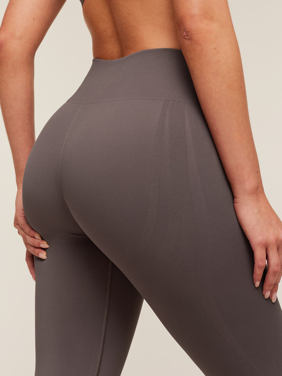Gymshark Light Hold Flared Leggings — Cool Brown — 4