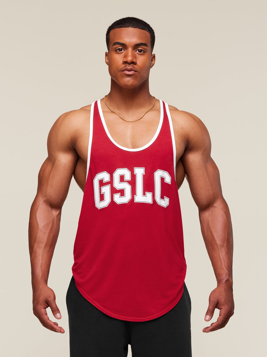 Gymshark Collegiate Ringer Stringer — Conditioning Red — 1