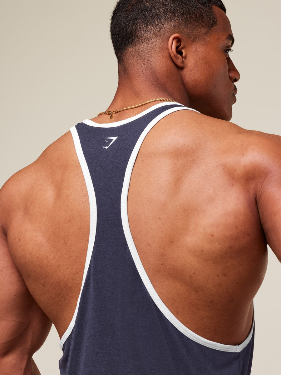 Gymshark Collegiate Ringer Stringer — Heavy Blue — 5
